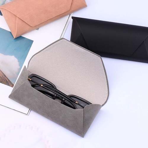 手工眼镜盒羊巴纹翻盖柔软复古文艺便携高档抗压太阳墨镜盒韩版款