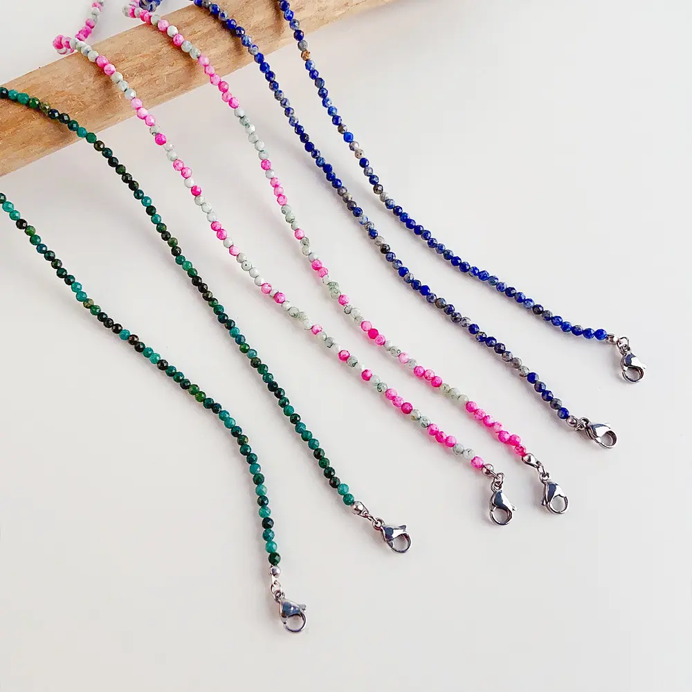 日韩同款ins风高端天然彩石防丢口罩链耳机配饰时尚眼镜链