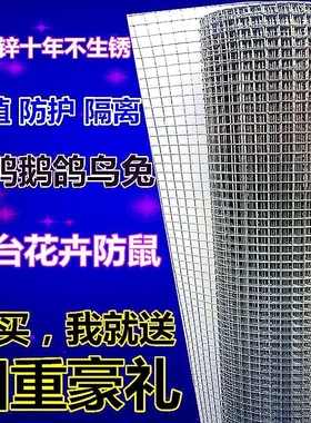 镀锌铁丝网围栏户外护栏铁网家用养殖围网养鸡钢丝网格小孔防护网