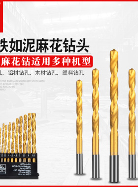 钻头套装麻花钻家用金属打孔木工不锈钢手钻钢铁手电钻转头多功能