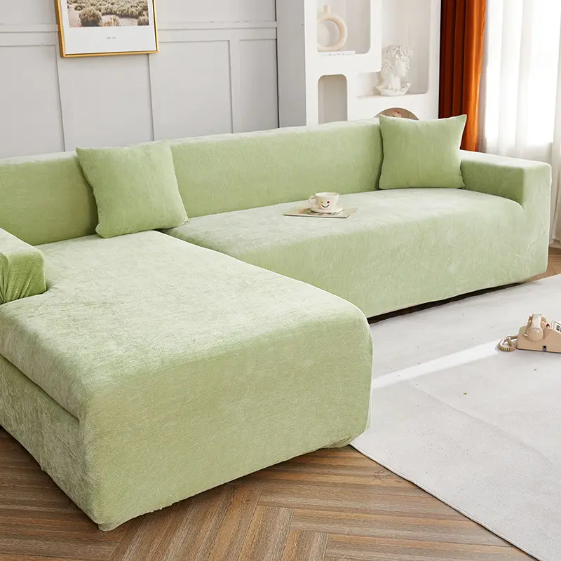 新品纯色雪尼尔弹力沙发抱枕套 防脏弹力纯色靠垫套