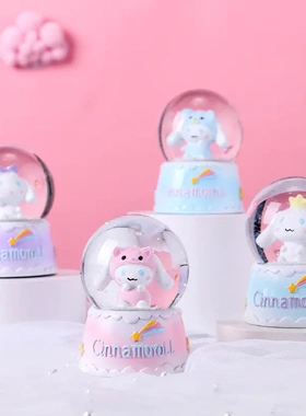 小号大耳朵兔水晶球带灯梦幻亮片玻璃球少儿节礼物礼品水球