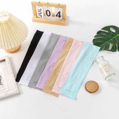 运动冰袖冰丝袖套防晒袖套户外骑行夏季防晒纯色护袖手套冰袖