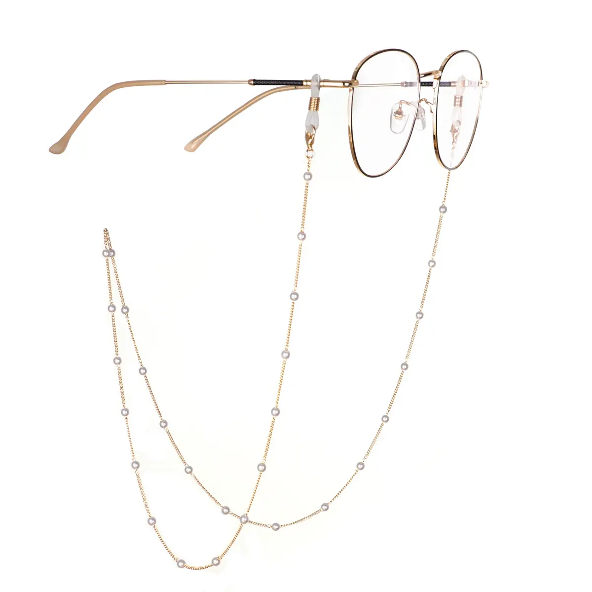 眼镜链挂链挂脖仿珍珠金属链条链子眼镜绳挂绳眼镜配饰太阳镜挂链