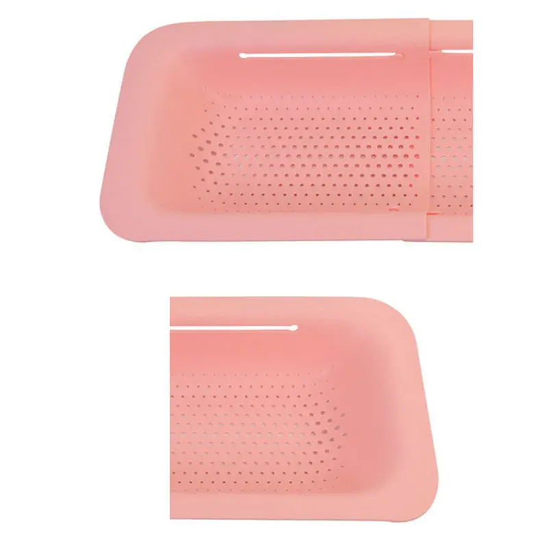 可伸缩淘菜盆沥水篮子水果收纳筐厨房水槽洗碗池置物架