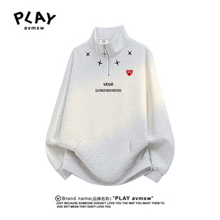 新款 官方卫衣秋冬季 情侣款 潮牌时尚 上衣 PLAY 宽松立领长袖 AVMXW