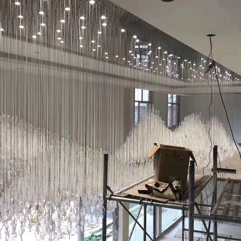 工程制作山峦非标石头山峰售楼部沙盘山形灯酒店大堂装饰艺术吊灯