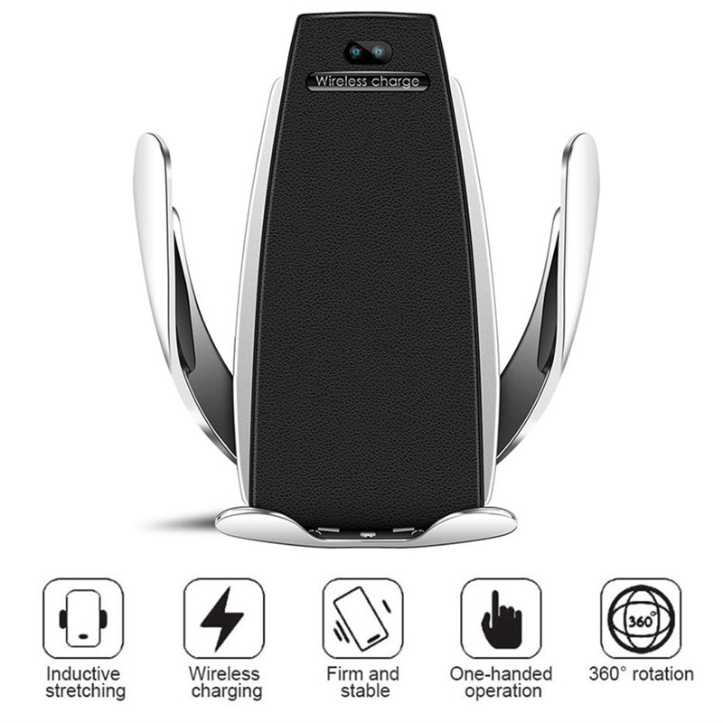 魔夹S5车载手机10W无线充电器 红外线感应收缩手机车载出风口支架