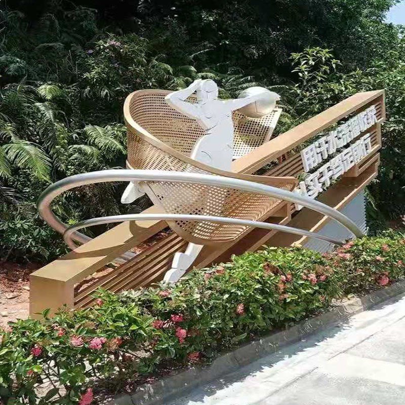 创意立式不锈钢导向牌户外导视牌标识牌小区学校公园指路牌宣传栏