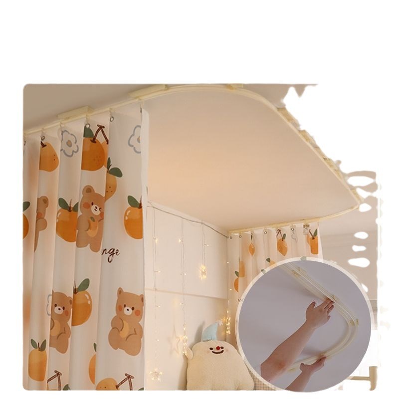 型粘贴轨道床帘学生宿舍上铺遮光窗帘到顶滑轨寝室天花板自粘