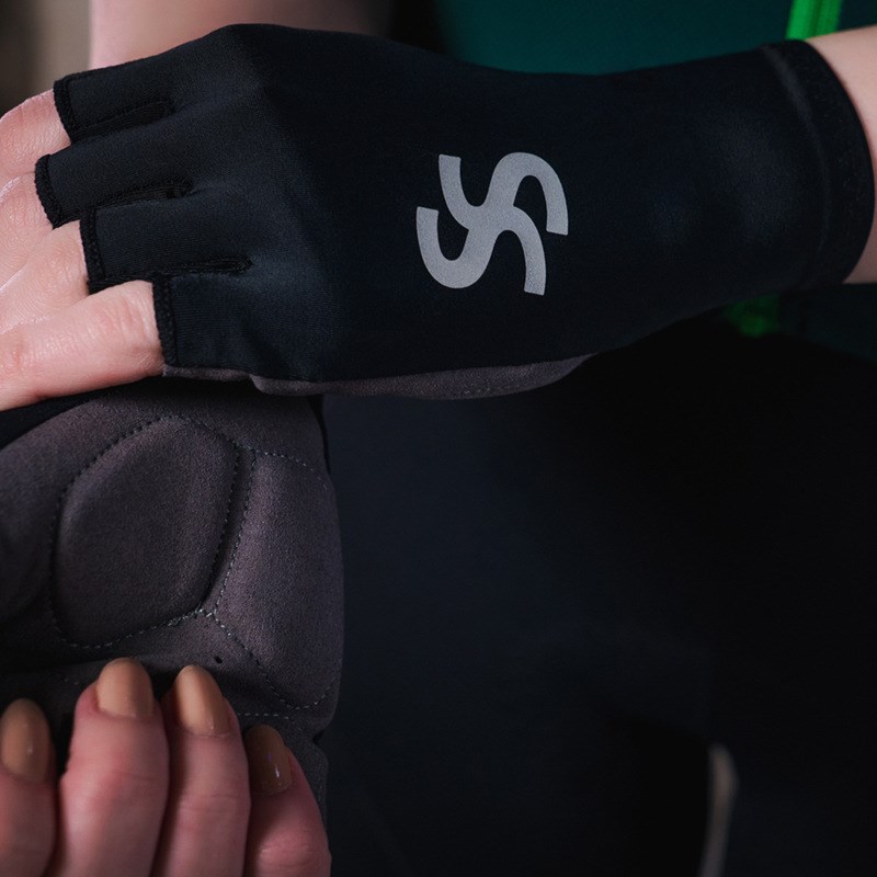 思帕客男女短指骑行手套透气掌心耐磨手背反光夜骑运动减震手套