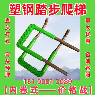 塑钢爬梯踏步检查井预埋市政污水井窑井下预埋弯头直头包塑爬梯