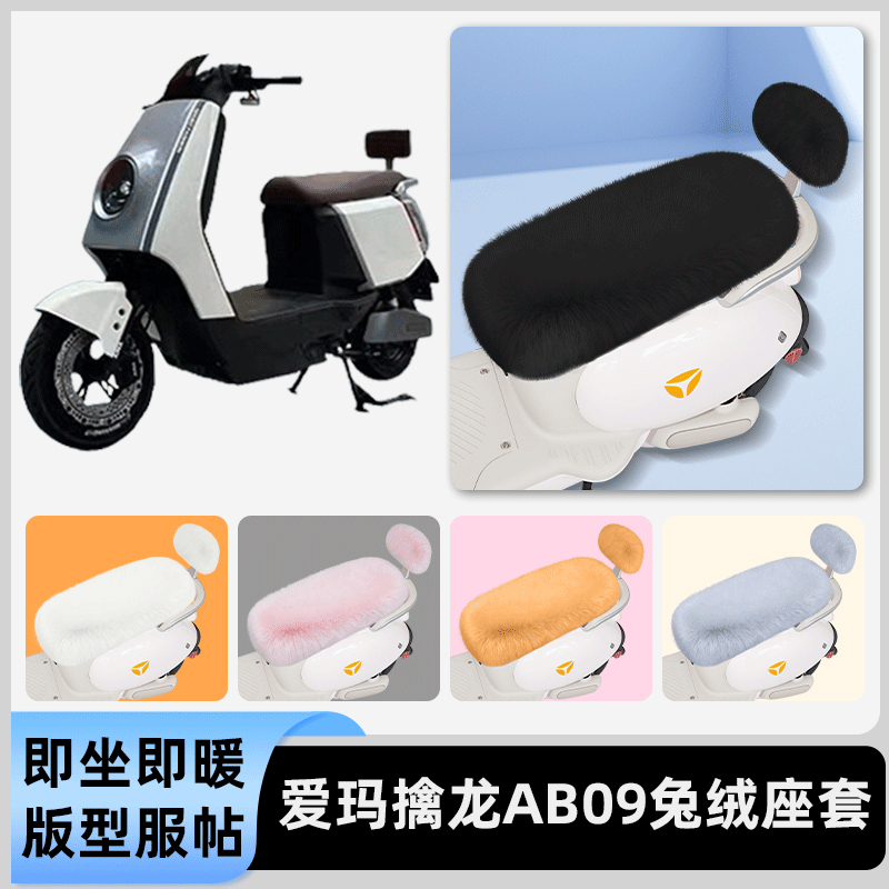 适用爱玛擒龙AB09电瓶电动车冬座套坐垫套座位防雨罩防水防晒配件