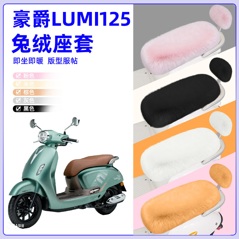 适用豪爵Lumi125电瓶电动车冬座套坐垫套座位防水防晒改装饰配件