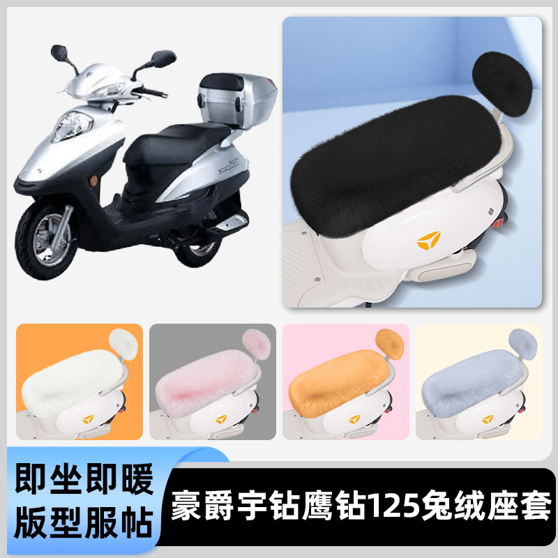 适用豪爵宇钻鹰钻125电瓶电动车冬座套坐垫套座位防水防晒饰配件