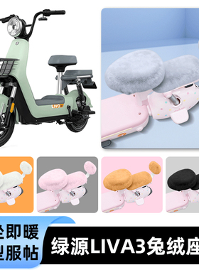 适用绿源Liva3电瓶电动车冬座套坐垫套座位防雨罩防水防晒饰配件