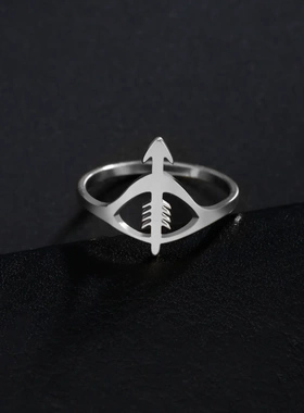 货源欧美ins风哥特式钛钢切割不锈钢指环男直销