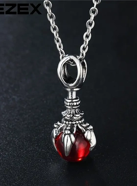 p0198-02  欧美个性复古朋克红宝石金刚杵男女钛钢吊坠 配件