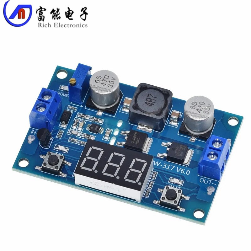 DC-DC直流升压电源模块100W大功率板带数显电压表输出可调
