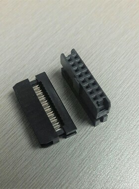 黑色FC压排线头2.54间距 6-26PIN连接器 三件式双排IDC软排线插头