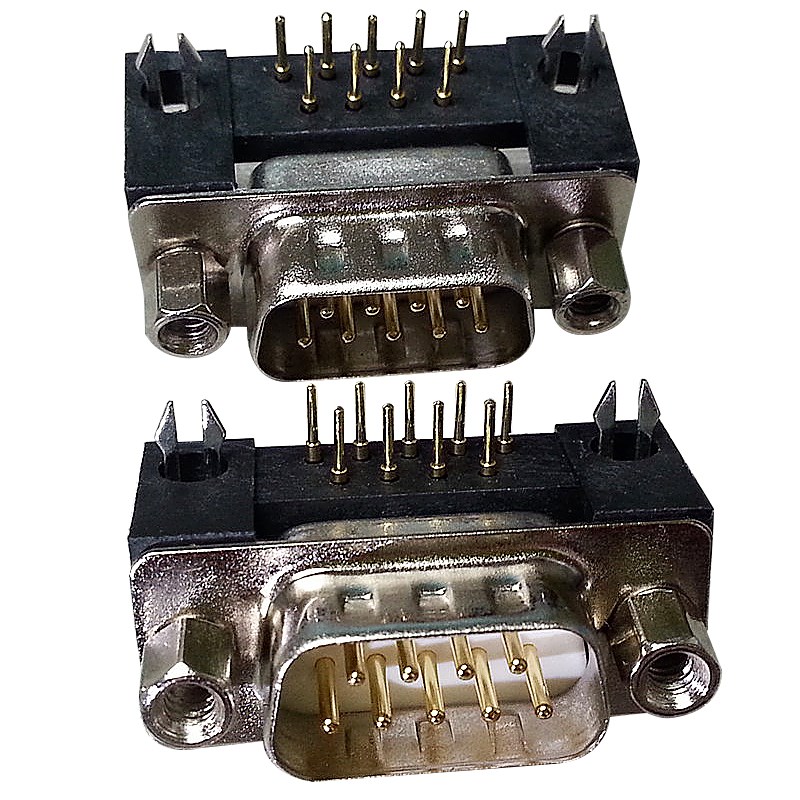 DSUB车针DR9/15/25/26/37/44/50/62/78公母90度焊板式 DB卧式插座