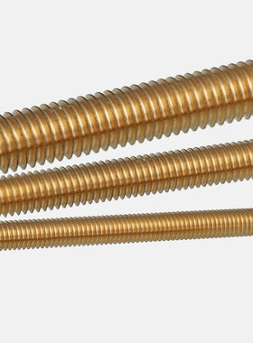 黄铜细牙螺杆丝杆牙条铜细丝牙棒M8M10M12*1.0/1.25/1.5100/200mm