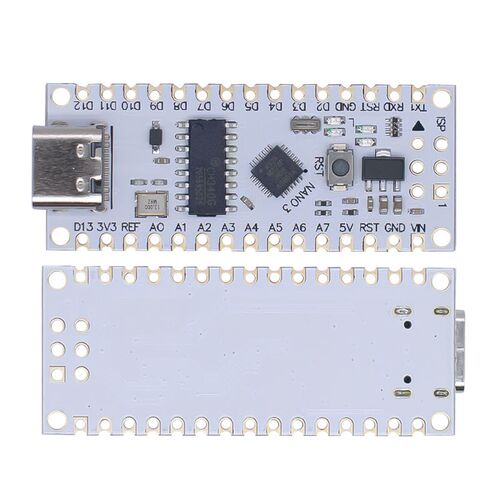 For-aduino nano V3.0 邮票孔可贴片改进版 ATMEGA328P 白色板子
