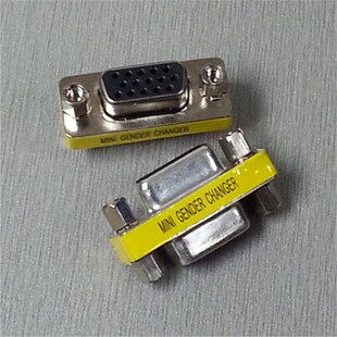 优质黑色VGA母对VGA母D-SUB转接头 HDB15母对HDB15母DSUB转换接口