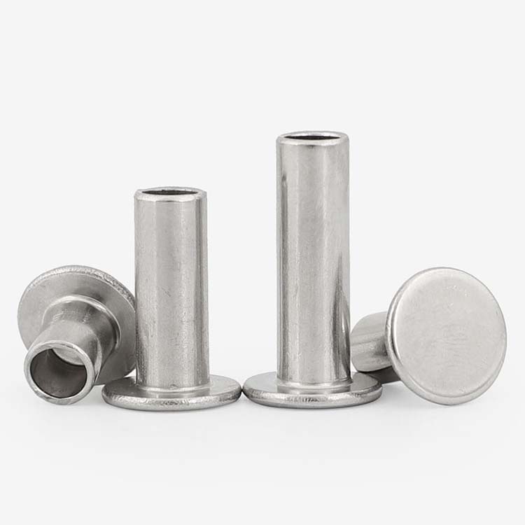 304不锈钢GB875扁平头半空心铆钉平圆头柳钉M2M2.5M3M4M5*3x4x5x9