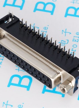 DR25母头 弯针 DP25针 母座 90度弯脚镀金 黑色 并口焊插板式