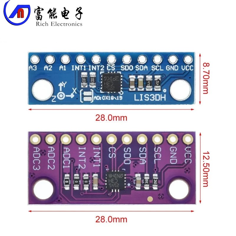 LIS3DSH 三轴高分辨率 加速度计传感器模块 LIS3DH 三轴加速度