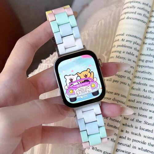 适用荣耀亲选2i手表带watch5彩虹糖果X5i链条手表4手表带fit腕带