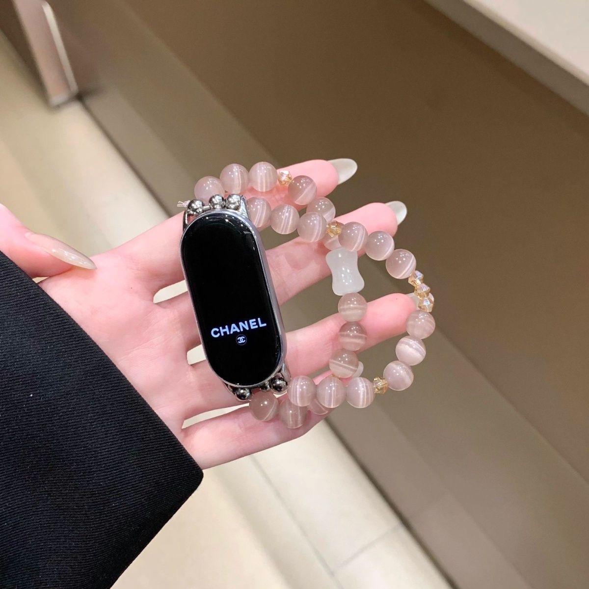 猫眼丁香紫水晶链适用小米手环9表带小米8腕带NFC版5/6/7表带9pro