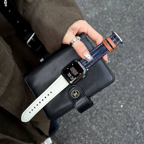 适用苹果手表s11表带iwatch老钱风Applewatch10Ultra创意小众腕带