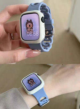 5436新品甜甜圈硅胶表带适用苹果iwatch7表带女Appleiwatch65432/