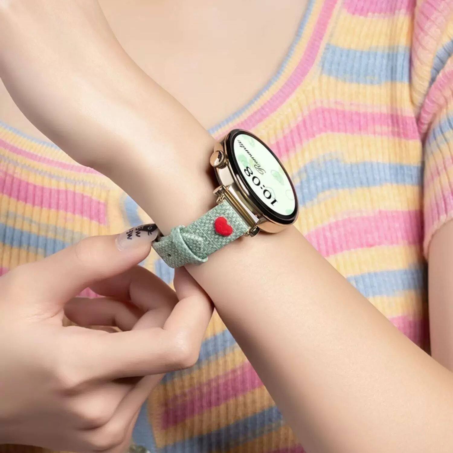 浮雕爱心适用OPPOwatchSport/S表带X2mini创意新款3se华为表带pro - 实物图