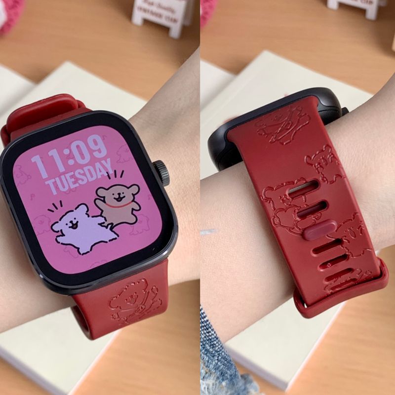 硅胶线条小狗适用红米RedmiWatch5表带红米4表带小米9pro小米8pro