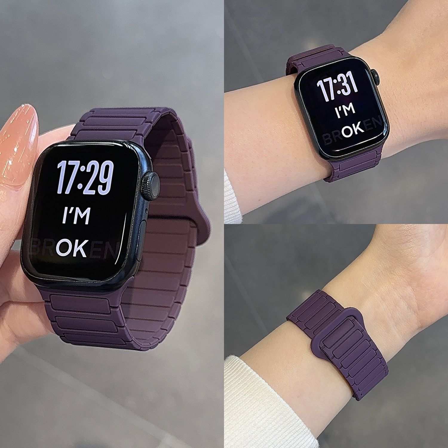 官网oppowatch3/2/X/3pro/4pro手表表带硅胶磁吸运动se适用