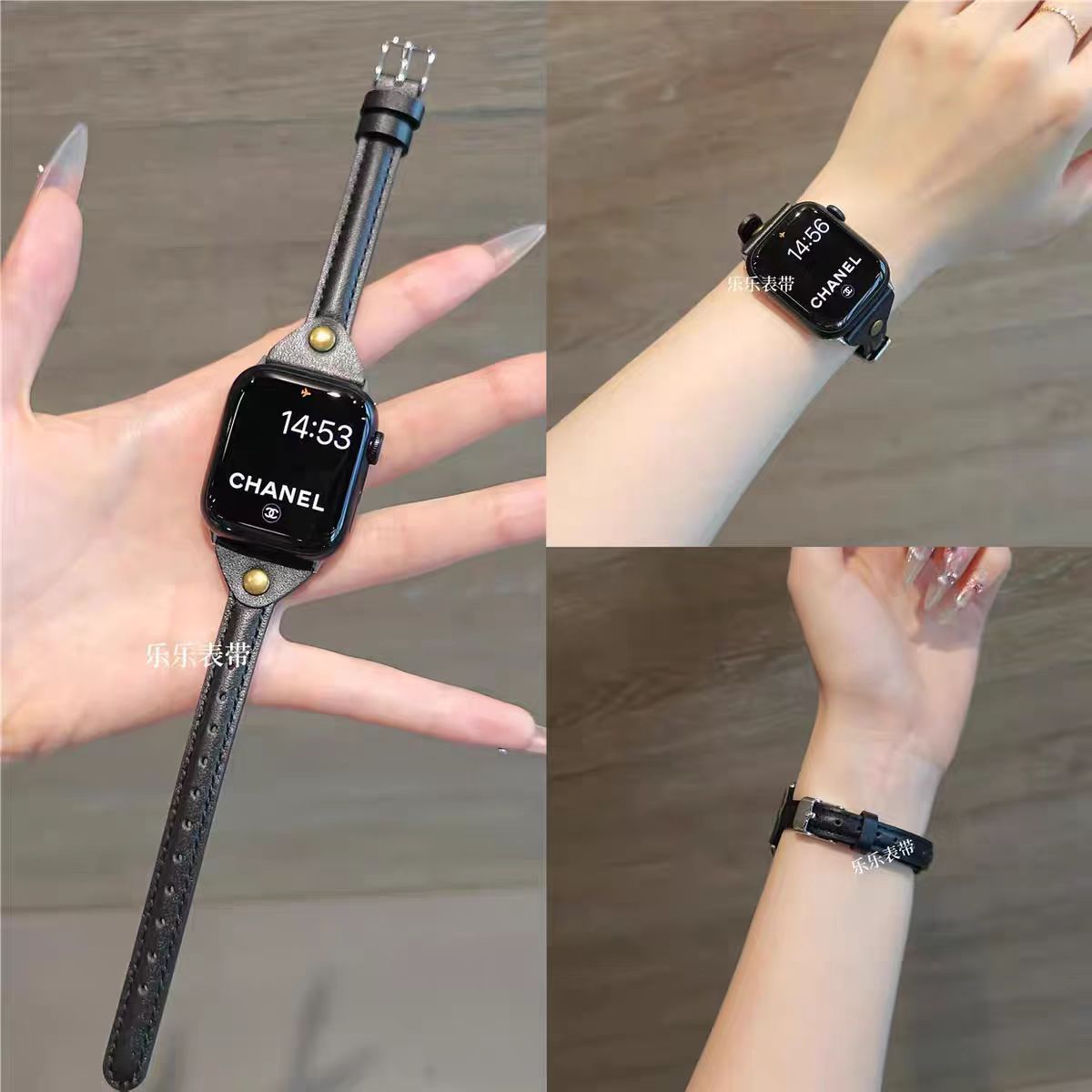 ins细款小蛮腰皮质女款表带适用小米9pro8pro红米watch5/4手表带