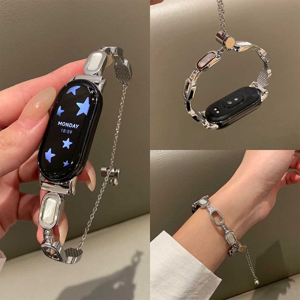金属腕带表带适用鎏金小米8/9/8pro/9Pro手环10高级华为NFC手镯