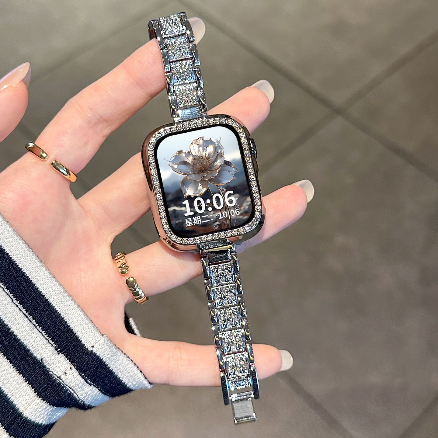满天星镶钻精致适用iwatch S11手表applewatch S10苹果手表金属s9