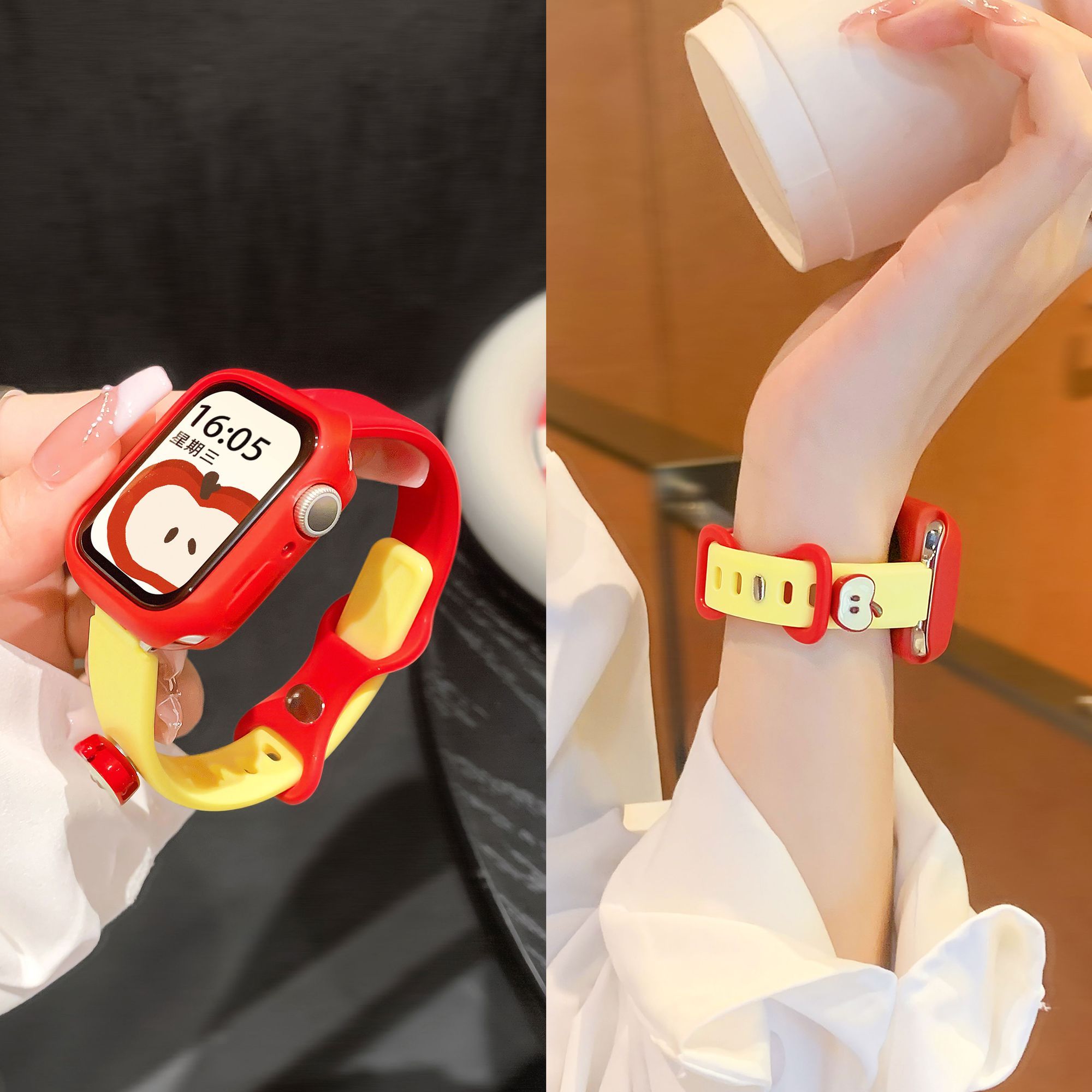 适用苹果手表s11/10表带秋冬ins风百搭AppleWatchs9/8硅胶iWatch7