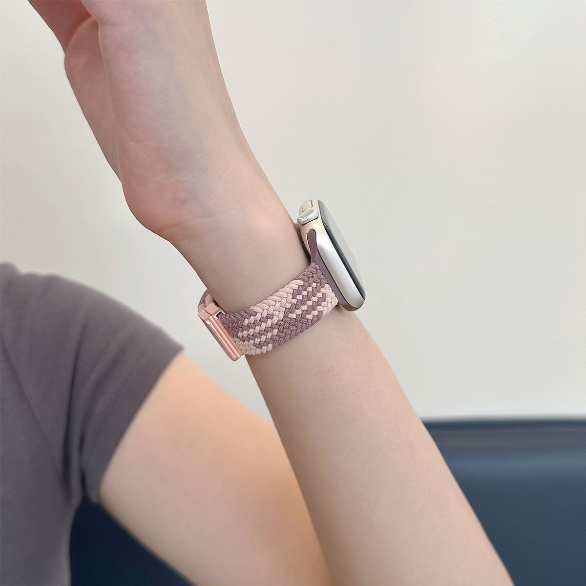 苹果手表表带iwatchs11编织s10磁吸applewatch8/7代透气6替换带女
