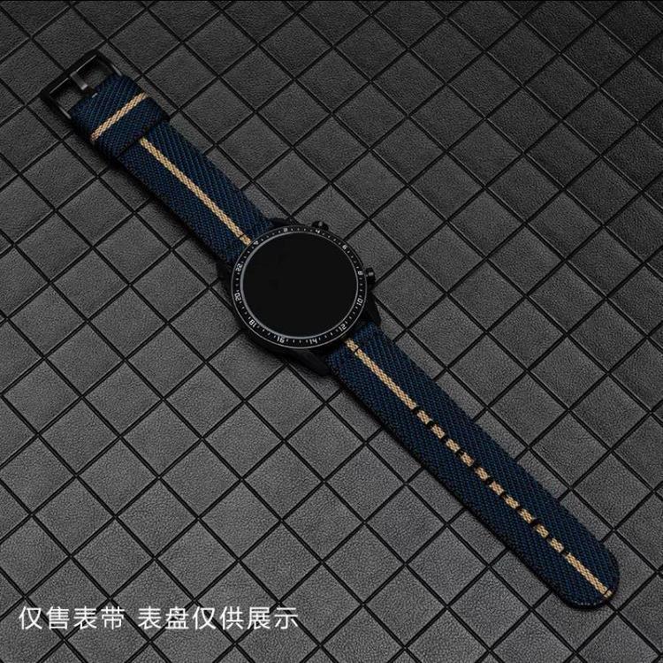 华为gt3加厚复古帆布手表带男GT2透气编织带20/22mm通用Watch3Pro