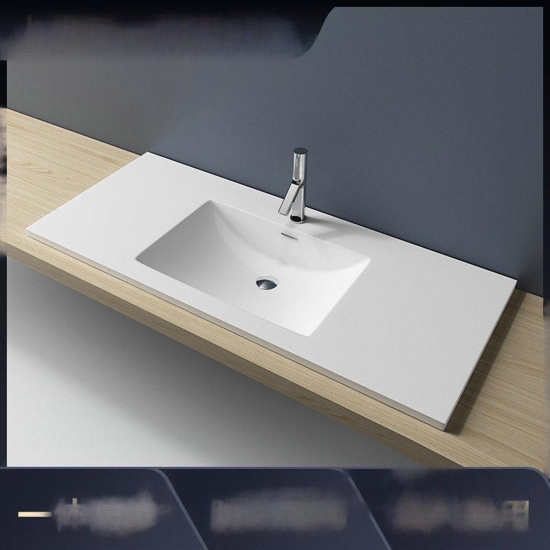 卫生间洗手盆人造石浴室大尺寸洗手台纯白色单盆树脂石洗手盘,家装主材,半嵌入式洗脸盆,淘宝优惠券,粉丝福利购,淘宝优惠卷