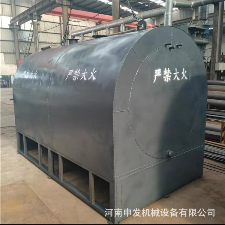 卧式木材边角料炭化设备 木条木板炭化炉 新型核桃壳烧炭炉