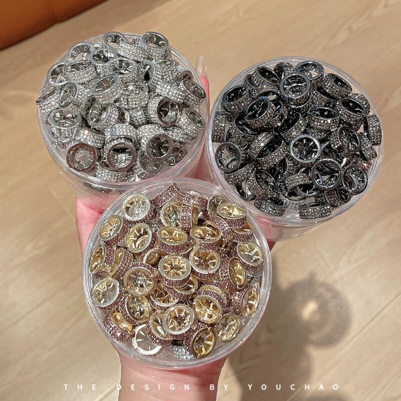 虞书欣同款圆形水钻金属刘海夹