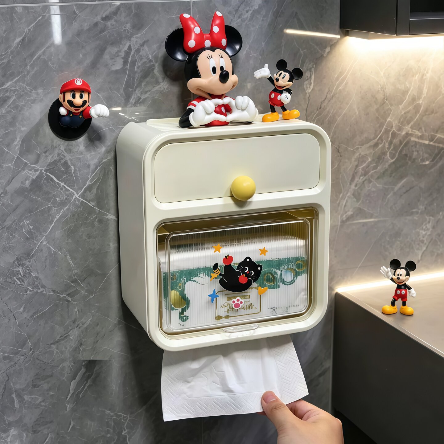 卫生间壁挂免打孔防水纸巾盒