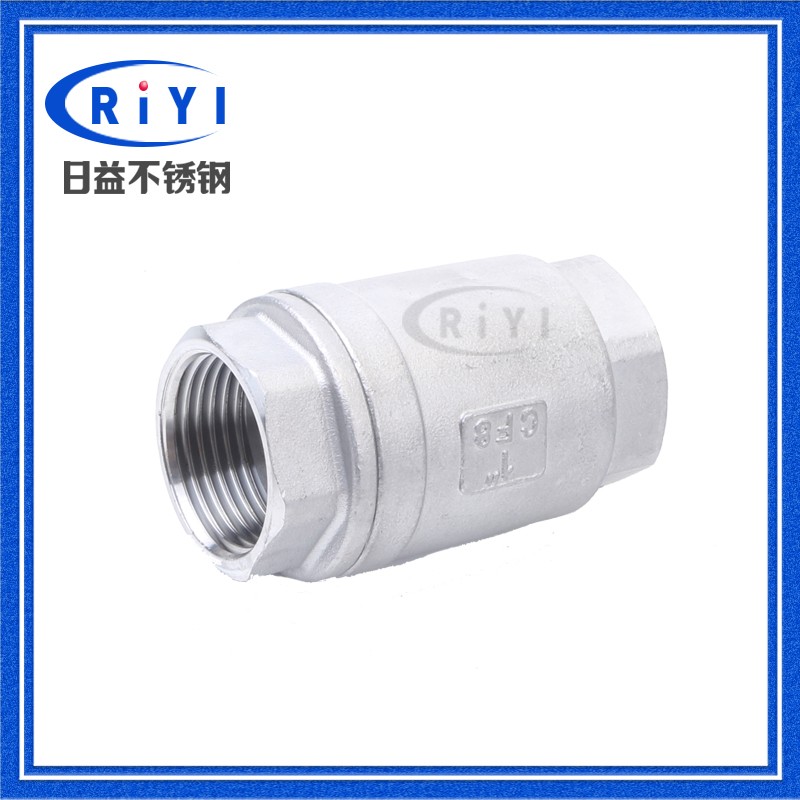 304不锈钢立式止回阀H12单向止逆阀 螺纹内牙逆止丝扣单向阀弹簧