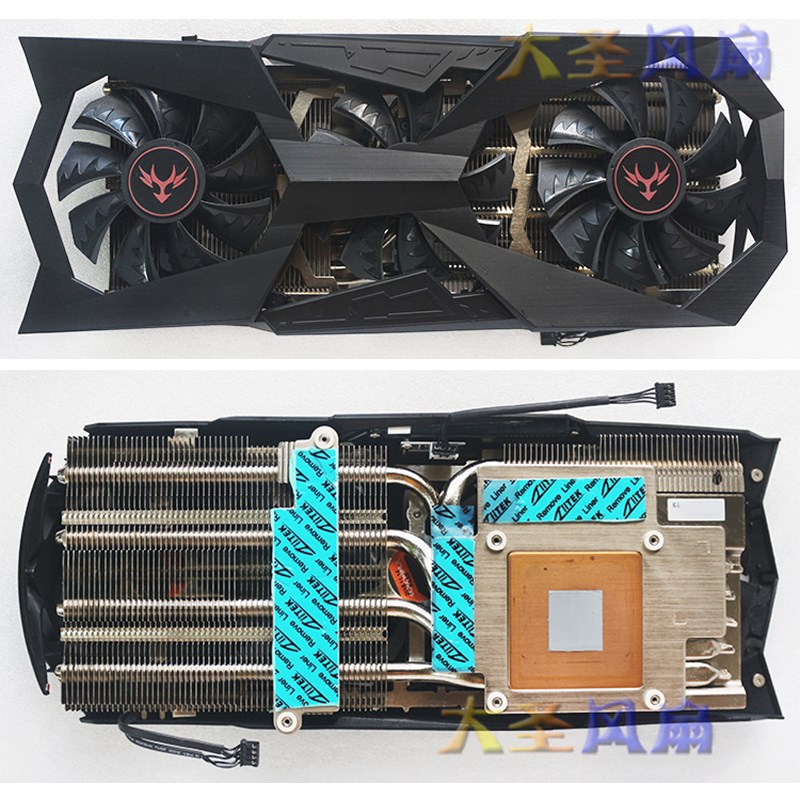 七彩虹iGame GTX 1060 Vulcan X OC 5铜管4线温控显卡散热器